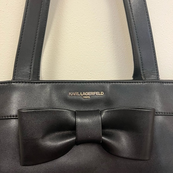 Karl Lagerfeld Black Tote Bag with Bow Detail - Picture 5 of 14